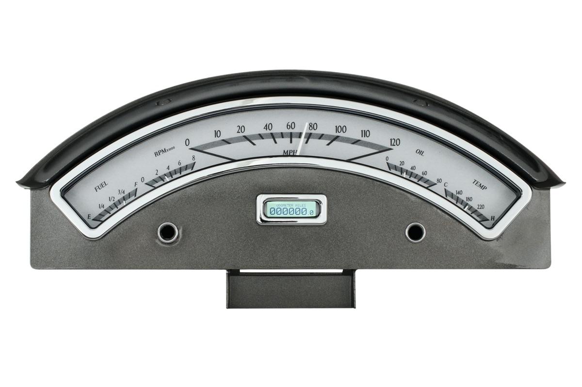 1957 Ford Car VHX System, Silver Alloy Style Face, White Display