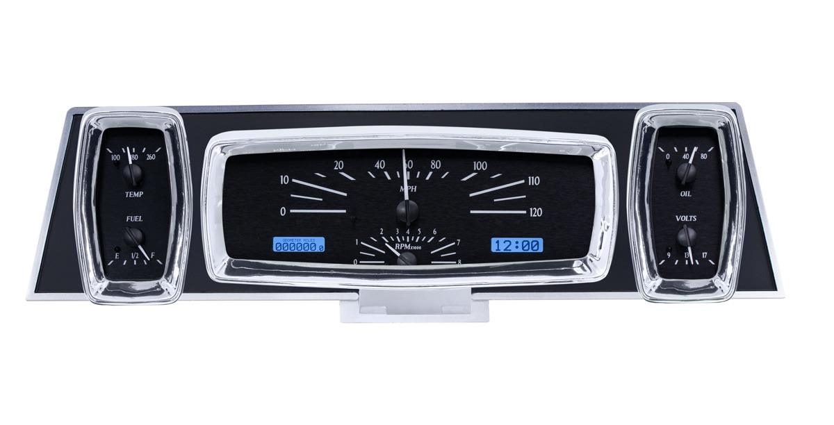 1961-63 Lincoln Continental VHX System, Black Alloy Style Face, Blue Display