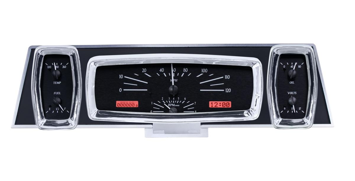 1961-63 Lincoln Continental VHX System, Black Alloy Style Face, Red Display