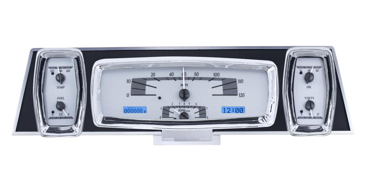 1961-63 Lincoln Continental VHX System, Silver Alloy Style Face, Blue Display