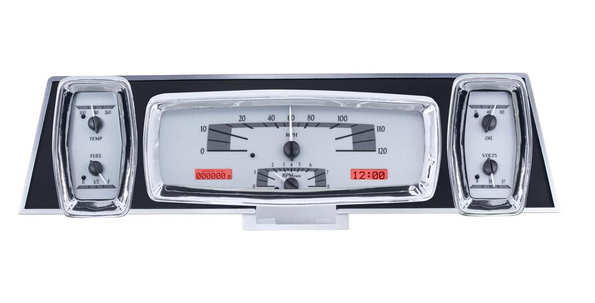 1961-63 Lincoln Continental VHX System, Silver Alloy Style Face, Red Display