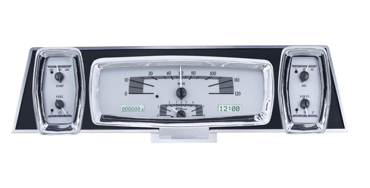 1961-63 Lincoln Continental VHX System, Silver Alloy Style Face, White Display