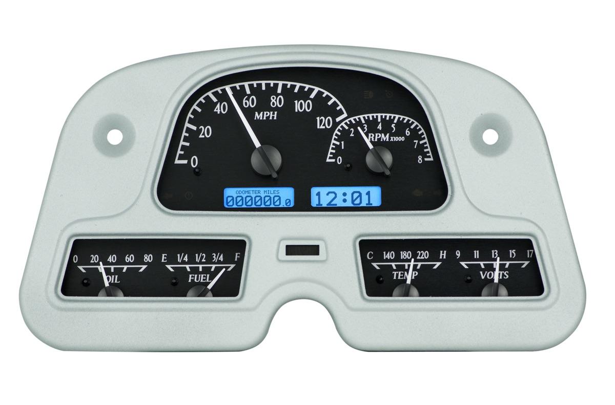 1962-84 Toyota FJ40 VHX System, Black Alloy Style Face, Blue Display