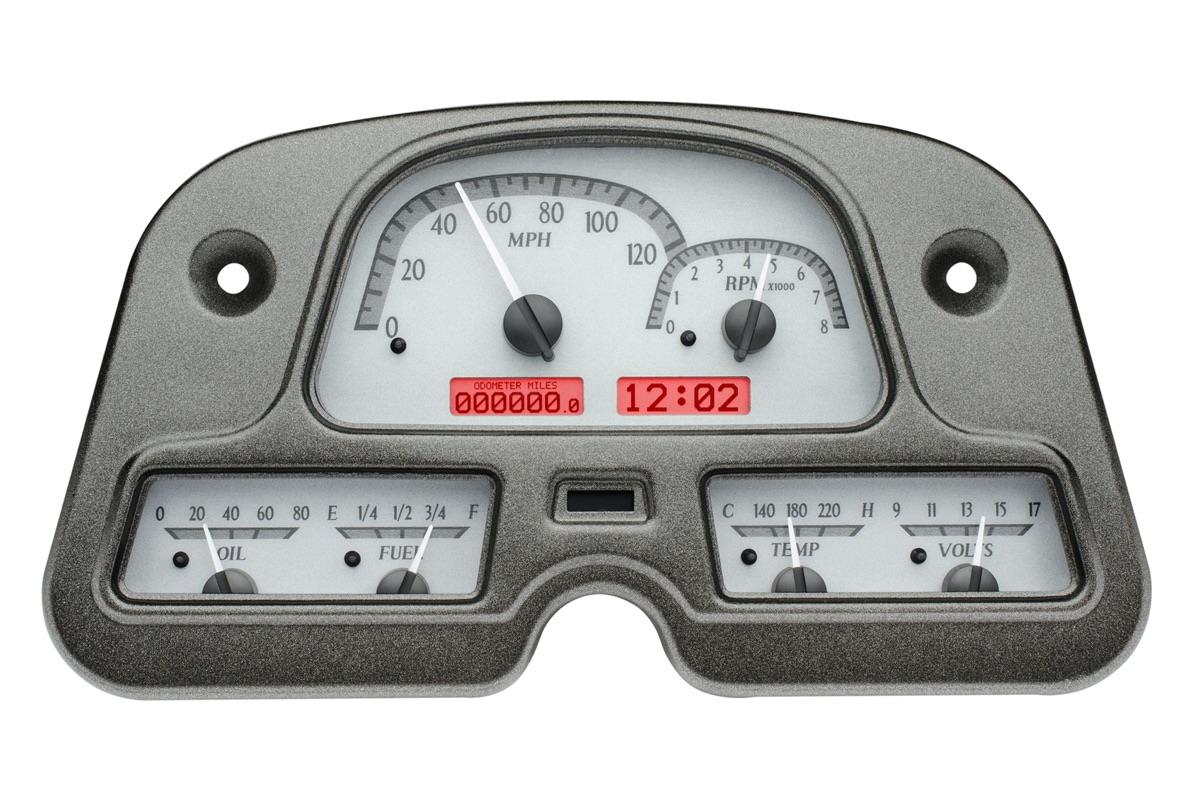 1962-84 Toyota FJ40 VHX System, Silver Alloy Style Face, Red Display