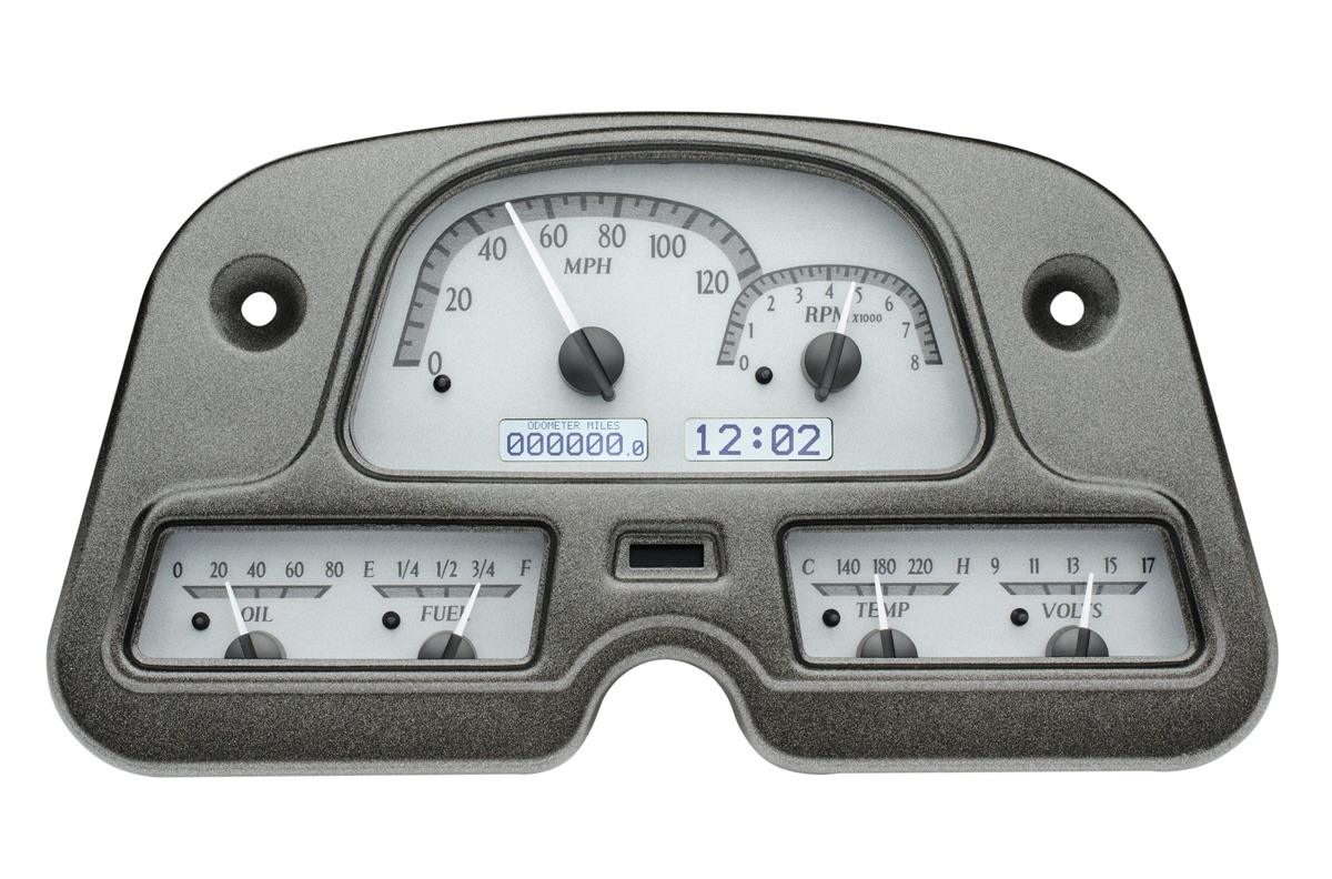 1962-84 Toyota FJ40 VHX System, Silver Alloy Style Face, White Display