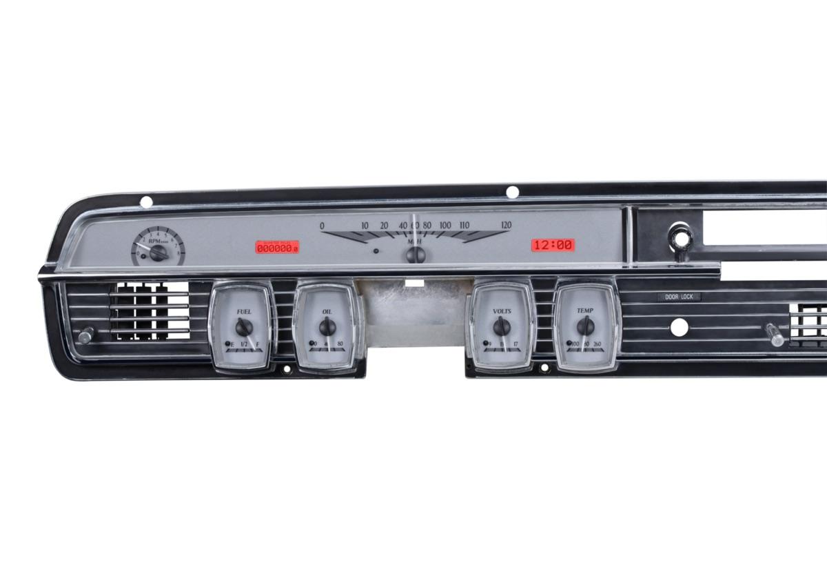 1964-65 Lincoln Continental VHX System, Silver Alloy Style Face, Red Display