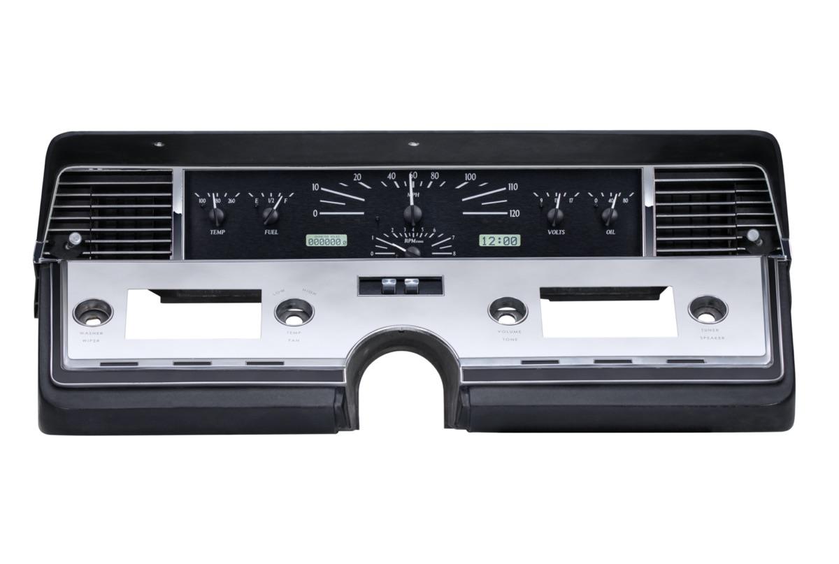 1966-69 Lincoln Continental VHX System, Black Alloy Style Face, White Display