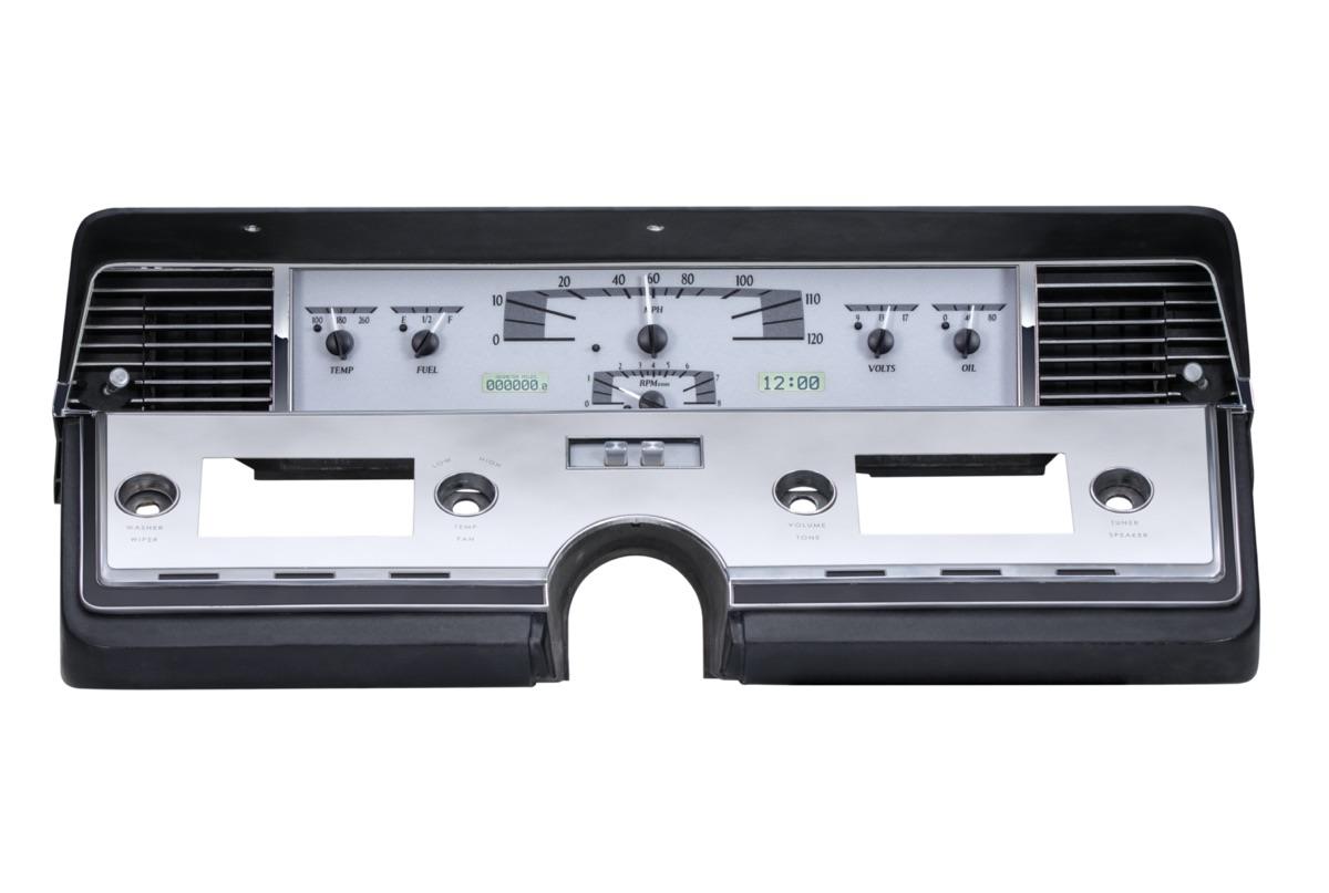 1966-69 Lincoln Continental VHX System, Silver Alloy Style Face, White Display