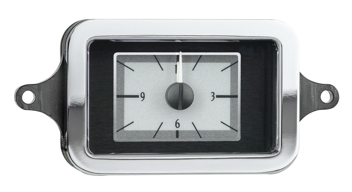 1940 Chevy Car Analog Clock, Silver Alloy Style Face, White Display
