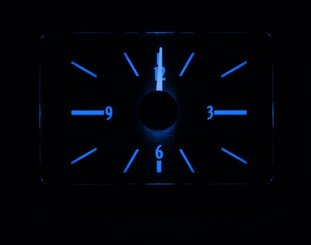 1940 Ford Car Analog Clock, Black Alloy Style Face, Blue Display ...
