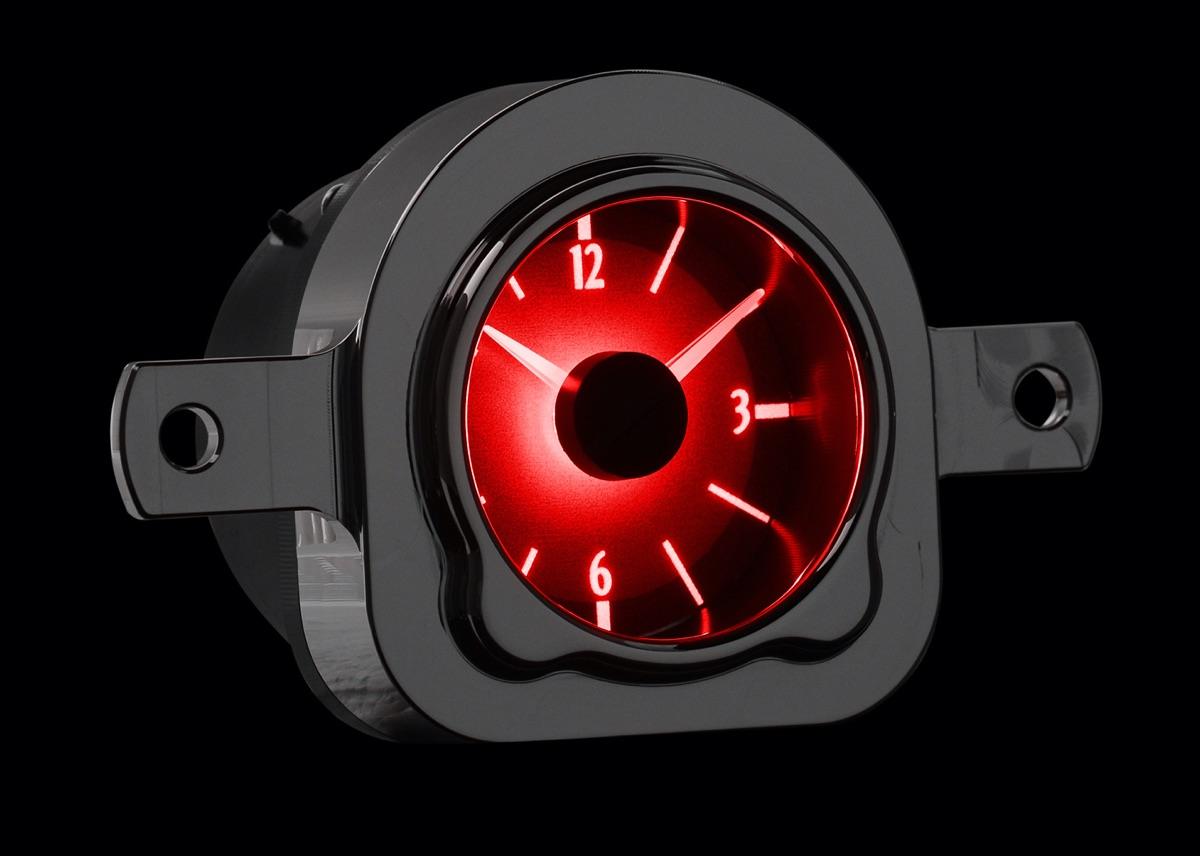 1951 Ford Car Analog Clock, Silver Alloy Style Face, Red Display
