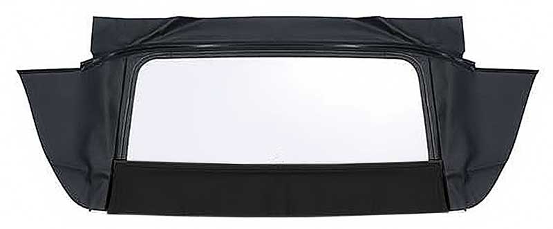 1967-69 Camaro / Firebird Convertible Plastic Window Assembly Zipper Style Canvas Black