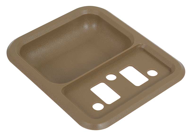 1967-72 Ford F-100, F-250, F-350, 1968-69 Falcon, Fairlane, Galaxie Door Panel Arm Rest Cup Tan
