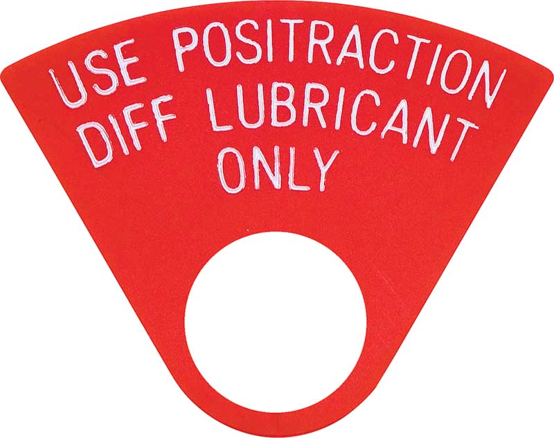 1964-81 GM Rear End Positraction Tag Red 12 Bolt 1" Tag