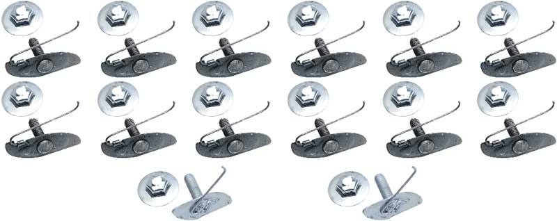 1964 Impala SS Fender Molding Clips Set 14 Clips 14 Nuts