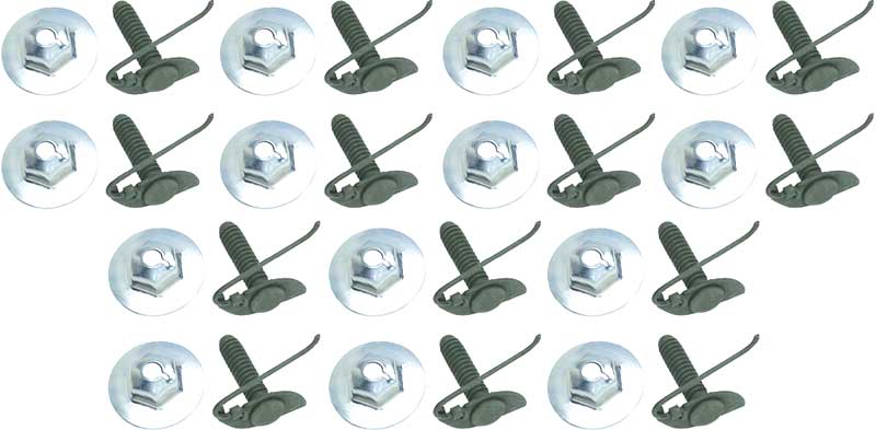 1966 Chevrolet Impala Impala SS Fender Molding Clip Set 14 Clips, 14 Nuts LH and RH