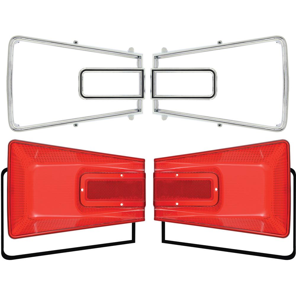 1966 Coronet Tail Lamp Kit Lenses, Bezels, and Gaskets LH and RH Sides