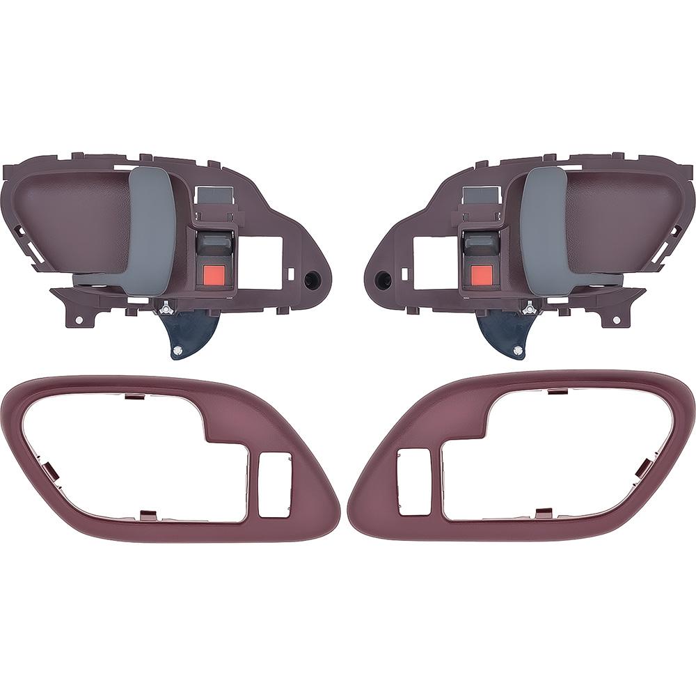 1995-02 Chevy, GMC Pickup Truck, SUV Inner Door Handle Set With Bezels Power Locks Black Lever Red Housing
