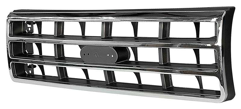 1987-91 Ford F-150, F-250, F-350, Bronco Grill Assembly W/O Emblem Chrome/Dark Argent