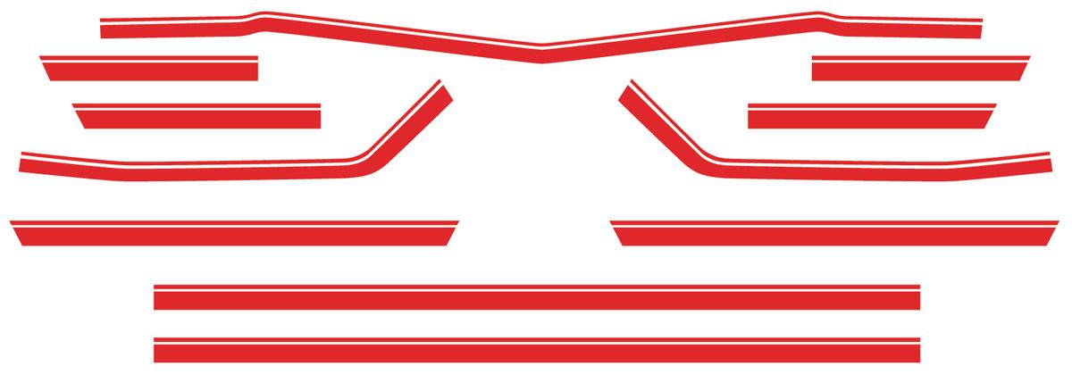 Decal & Stripe Kit, 1968 Chevelle, Body Side, Super Sport, Red  - Set