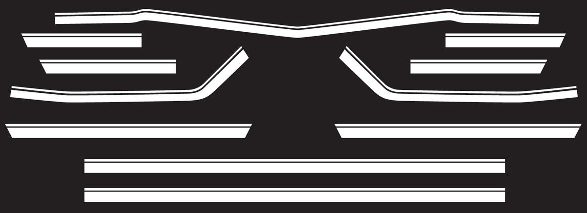 Decal & Stripe Kit, 1968 Chevelle, Body Side, Super Sport, White  - Set