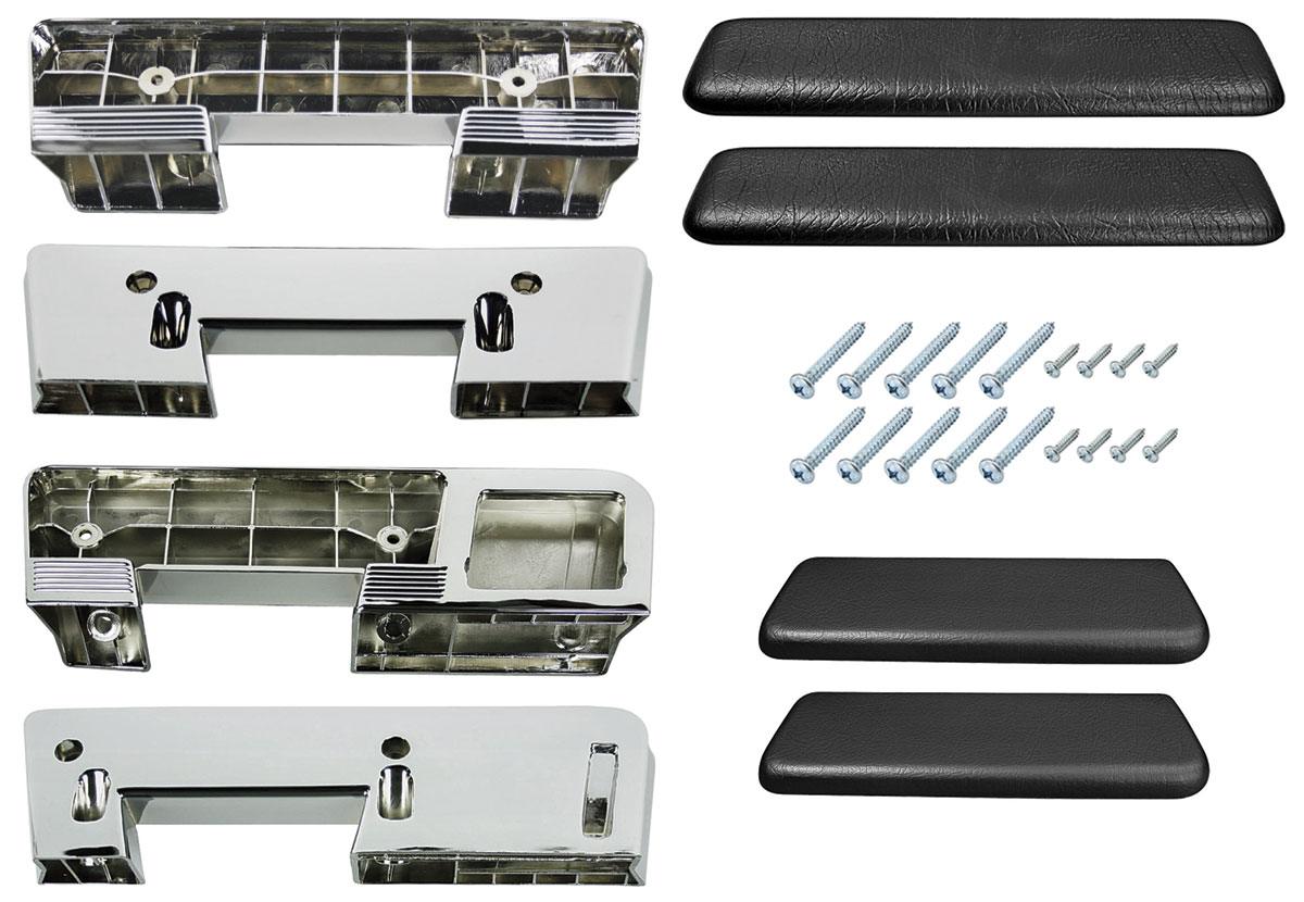 Armrest Base/Pad Kit, Front/Rear, 1961-64 A-Body, 1963-64 Bonneville/Catalina - Dark Blue   - Kit