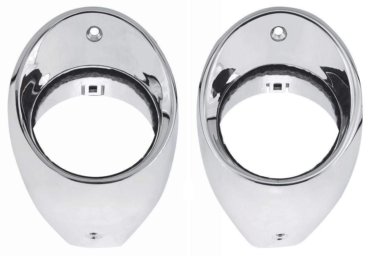 Dash Vent Bezels, 66-67 Chevelle / El Camino, Chrome, Pair  - Pair