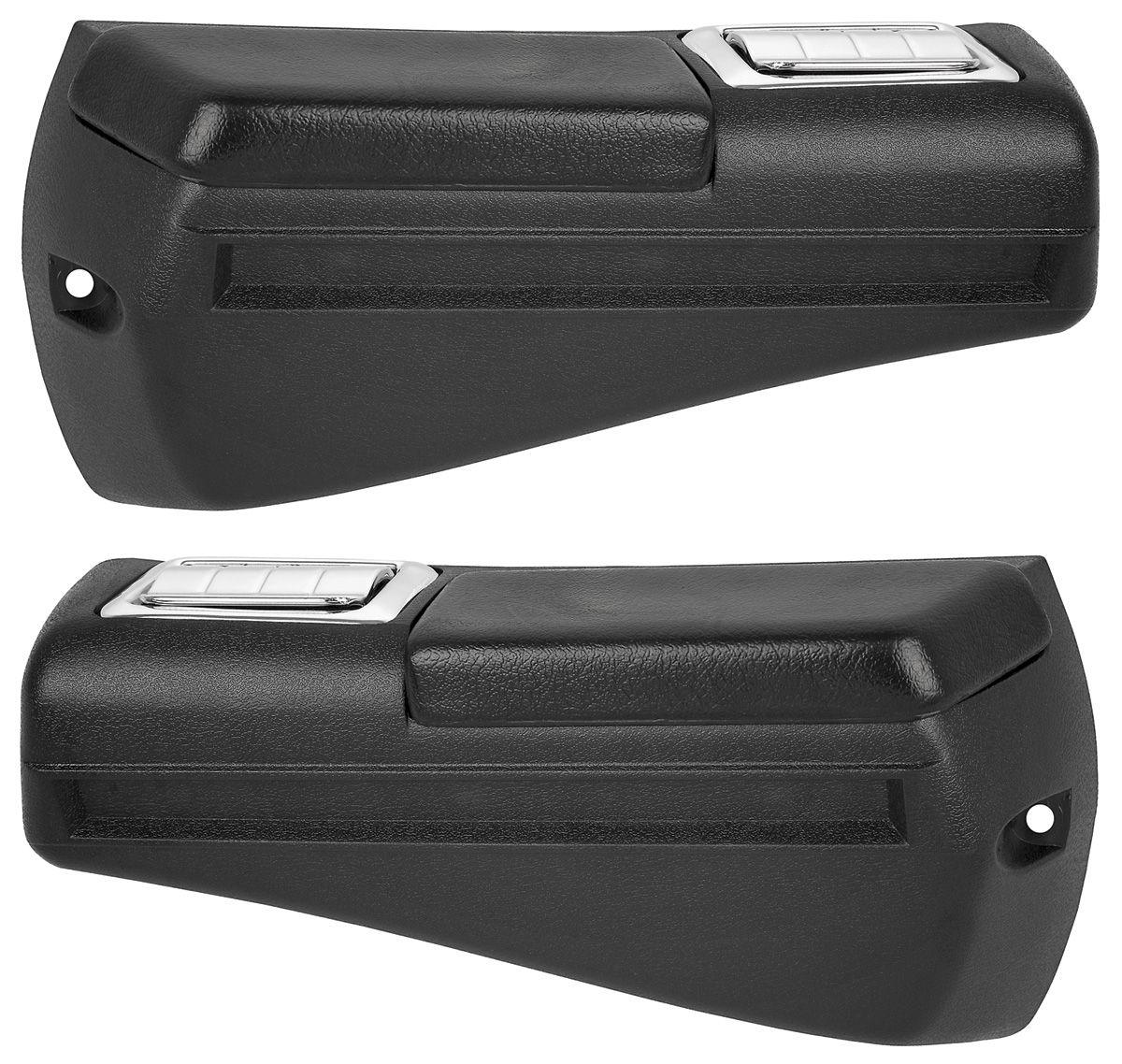 Armrest Base/Pad, Rear, 1968-69 Chev/Olds/Pont, Black w/Ash Trays, w/o Trim  - Pair