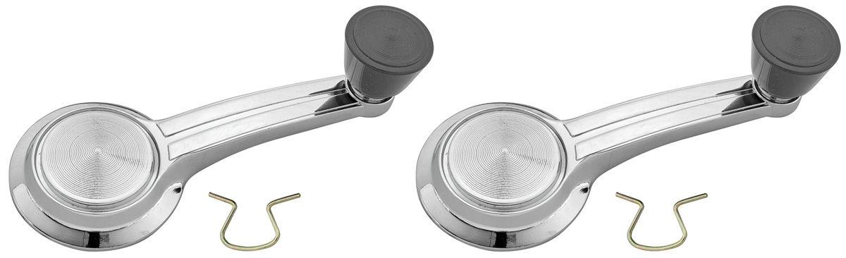 Handle, Window Crank, 1967 GM A-Body/Riviera, Black Knob, Pair  - Pair
