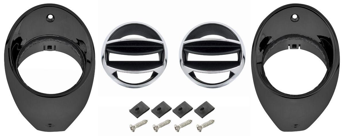 Ball & Bezel Set, Air Vent, 1966-67 Chevelle/El Camino - Chrome  - Set