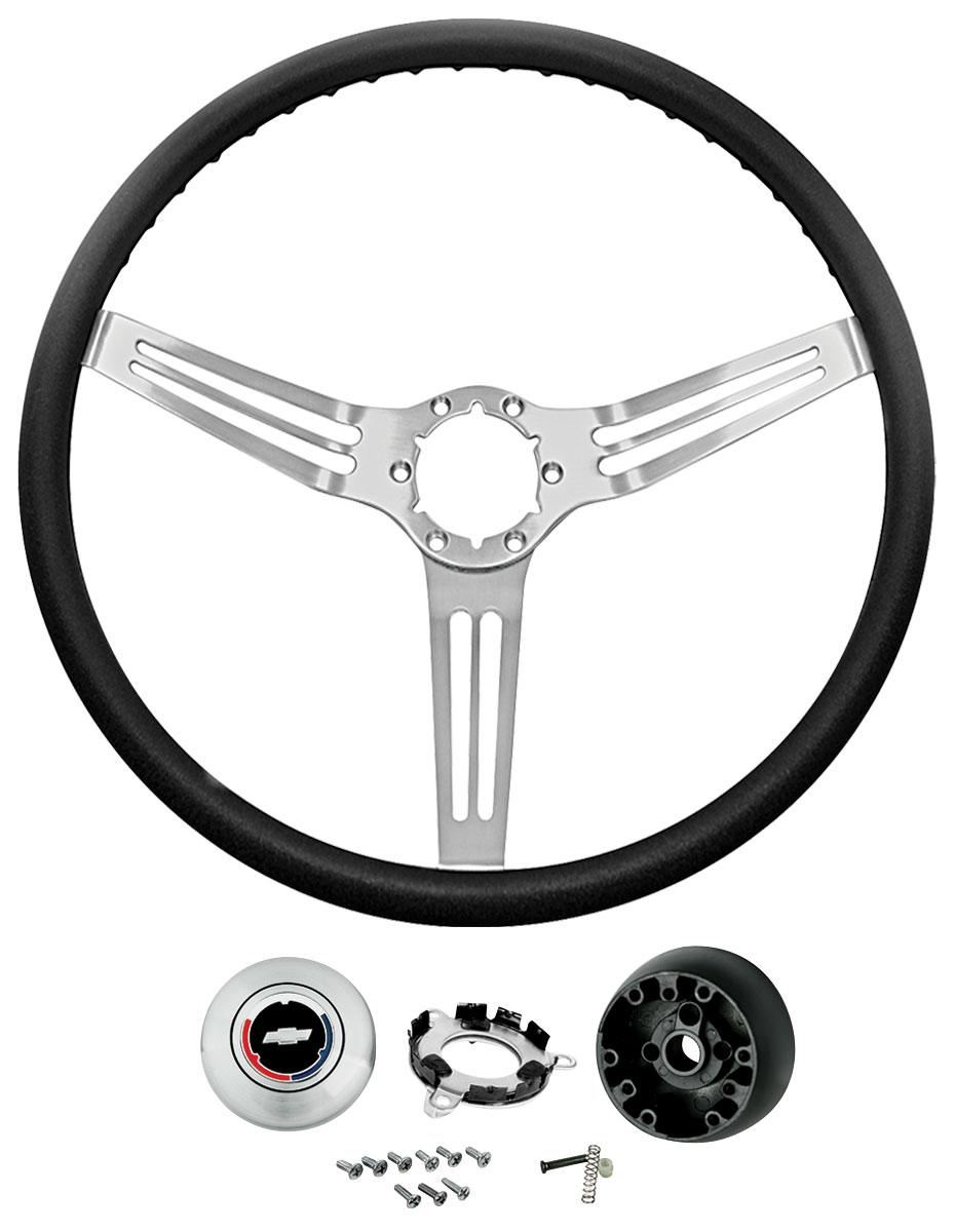 Steering Wheel Kit, 3-Spoke 1967-68 CH/EC/MC, 67-69 Corvair, Banjo Spokes  - Kit