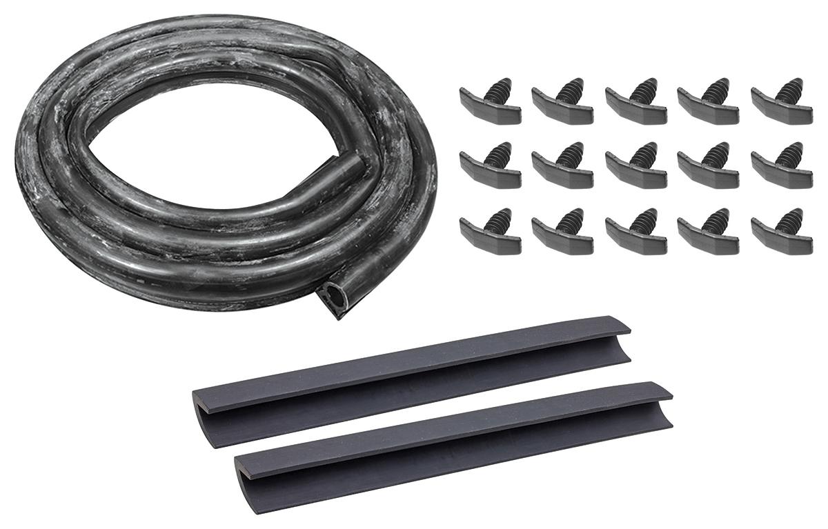 Seal Kit, Hood to Cowl, 1970-72 Chevelle/El Camino SS, w/Clips, Rubber Lower  - Kit