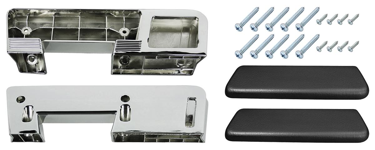 Armrest Base/Pad Kit, Rear, 1961-64 A-Body, 1963-64 Bonneville/Catalina - Dark Blue   - Kit