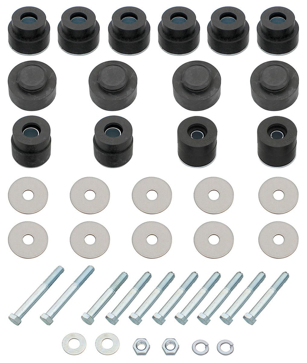 Bushing Set, Body, 1968-72 Chevelle/Cutlass Coupe & EC, 24 Bushings w/Hardware  - Set