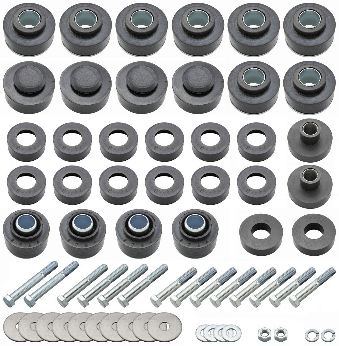 Bushing Set, Body, 1968-72 GTO/Tempest/LeMans Convertible, 30 Bushings w/Hdw  - Set