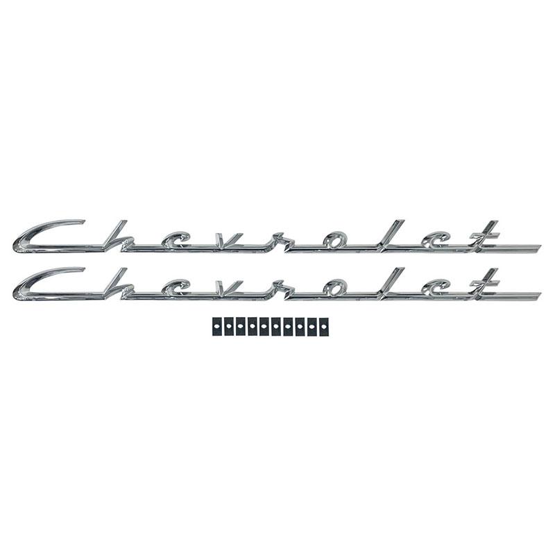 1955-56 Chevrolet Chevrolet Emblem Fender Chevrolet Pair