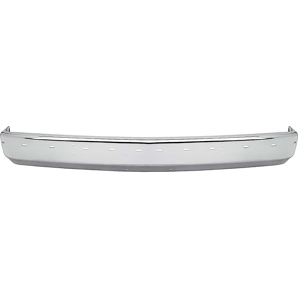 1988-98 Chevy, GMC Pickup, Blazer, Jimmy, Suburban Chrome Front Bumper with Impact Strip Slots wih Bumper Guard & License Plate Holes