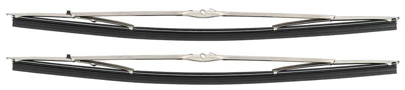 1970-79 Windshield Wiper Blade Set 16" Side Lock Style with Button Refill Release Polished Stainless Various Models
