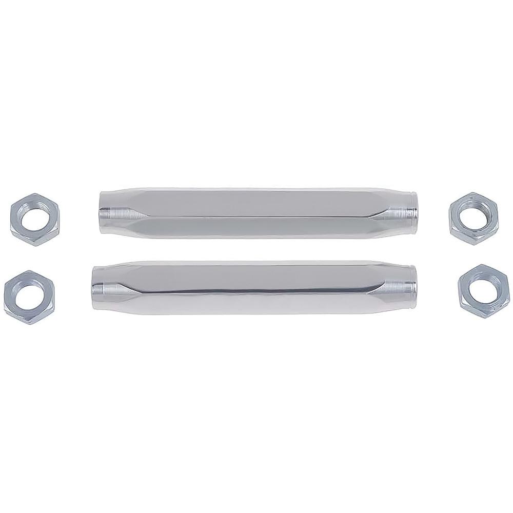 1958-64 Chevrolet Impala, Full Size, 1962 Chevy II, 1960-64 C10 Truck Aluminum Tie Rod Sleeves With Jam Nuts Polished