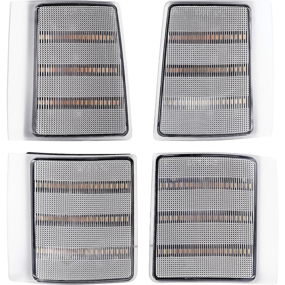 1994-00 Chevrolet, GMC Pickup, Suburban, Jimmy Front Marker Lamp Set Upper & Lower Clear Lens Amber LED