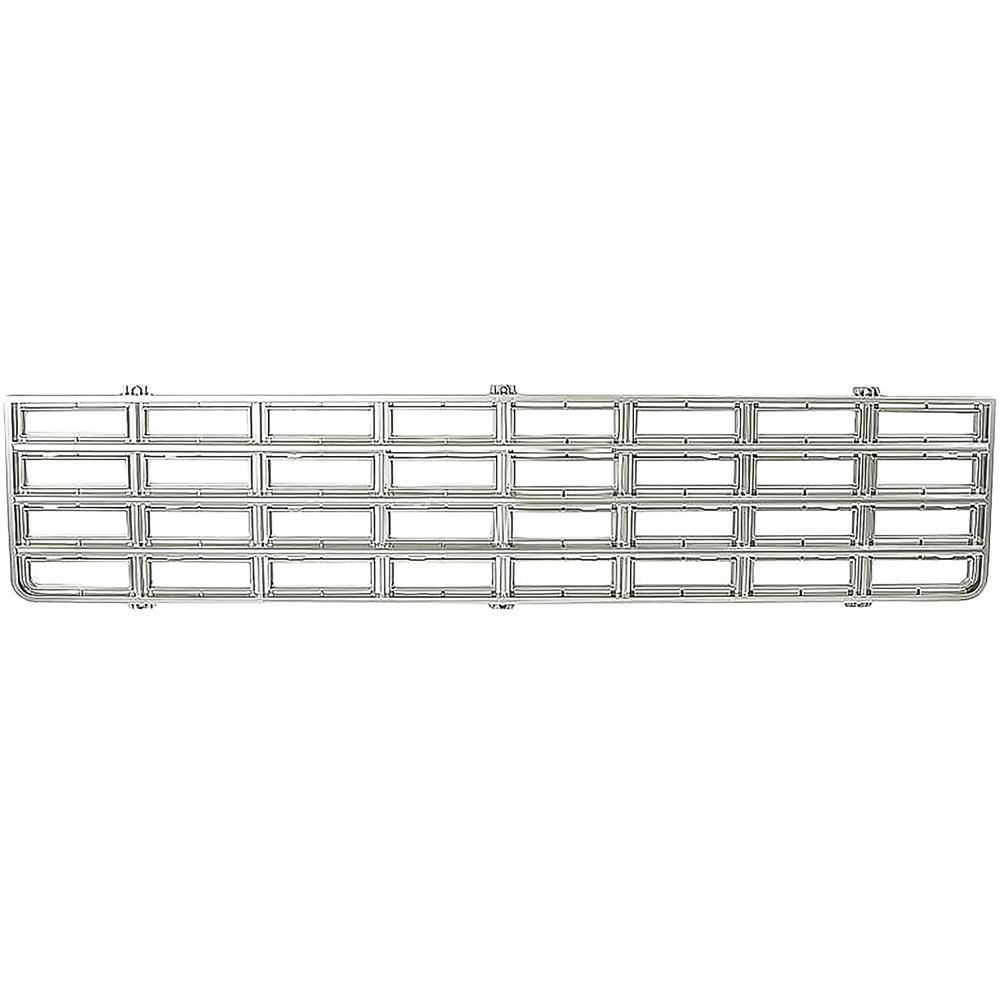 1975-76 Chevy, GMC Pickup, Blazer, Jimmy, Suburban Front Grill Assembly Chevy Style without Emblem Pad All Chrome