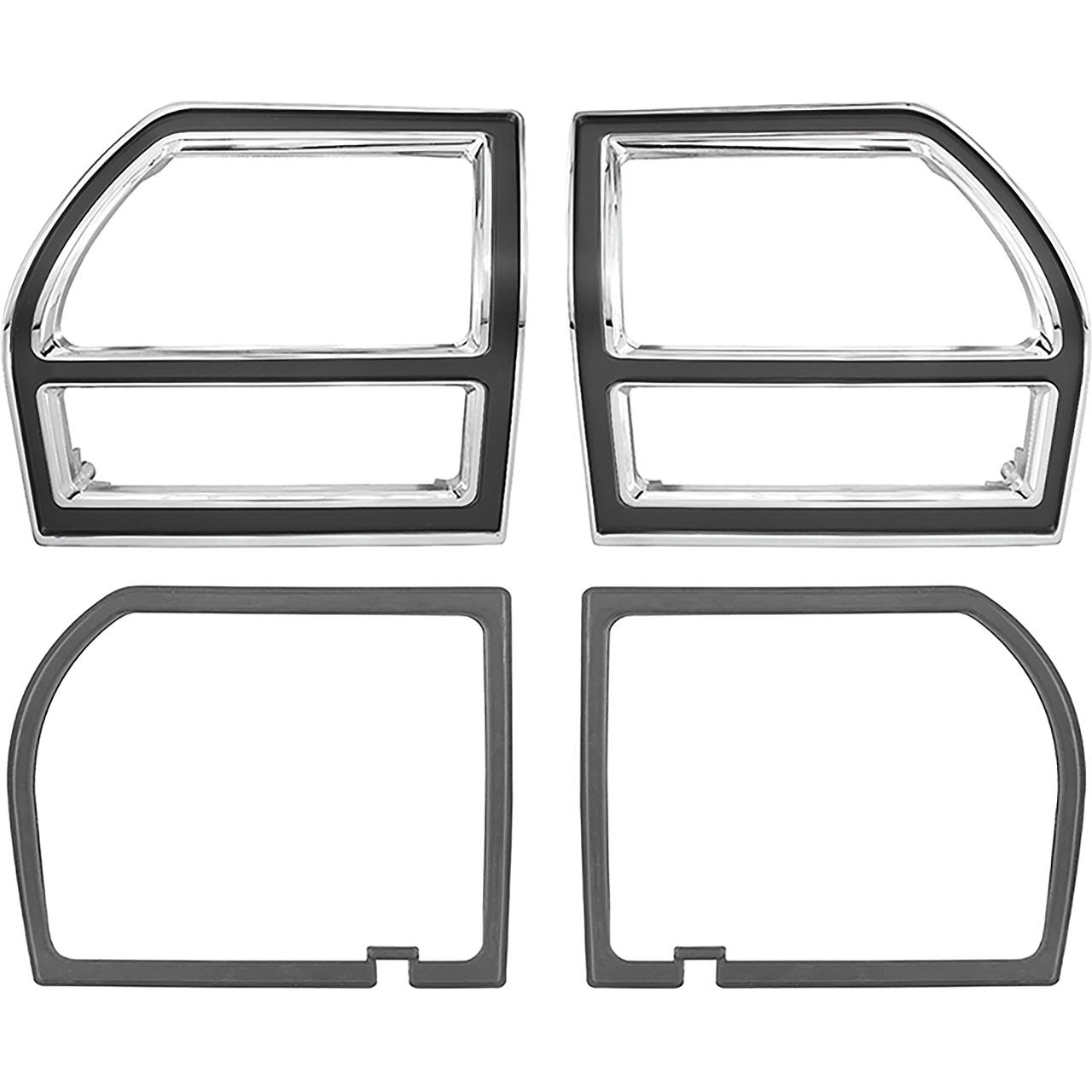 1969 Chevelle Malibu Tail Lamp Bezel and Gasket Set All Models Except Station Wagon LH and RH Replaces GM# 3948069, 3948070