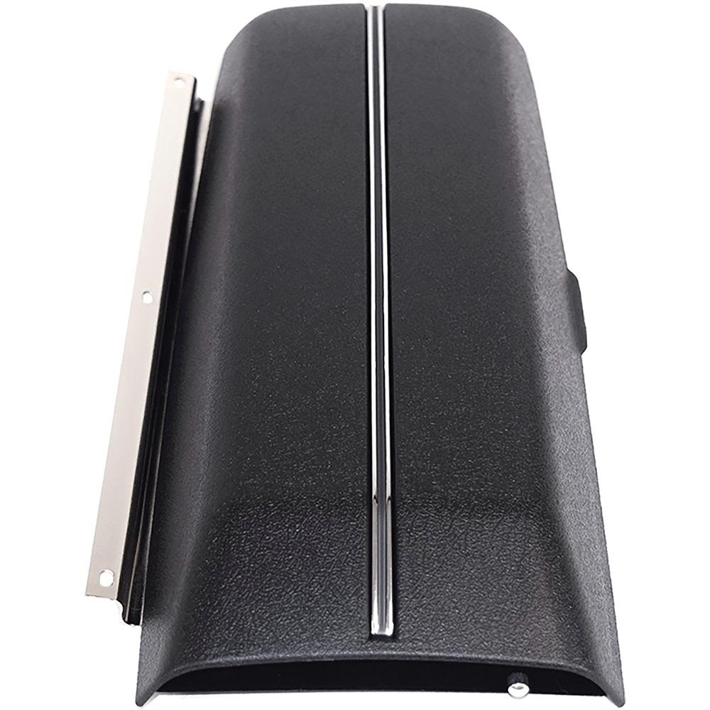 1968-69 Chevelle, El Camino Center Console Lid with Hinge Assembly Black with Stainless Steel Trim Center Molding (Without Lock Cylinder Hole)