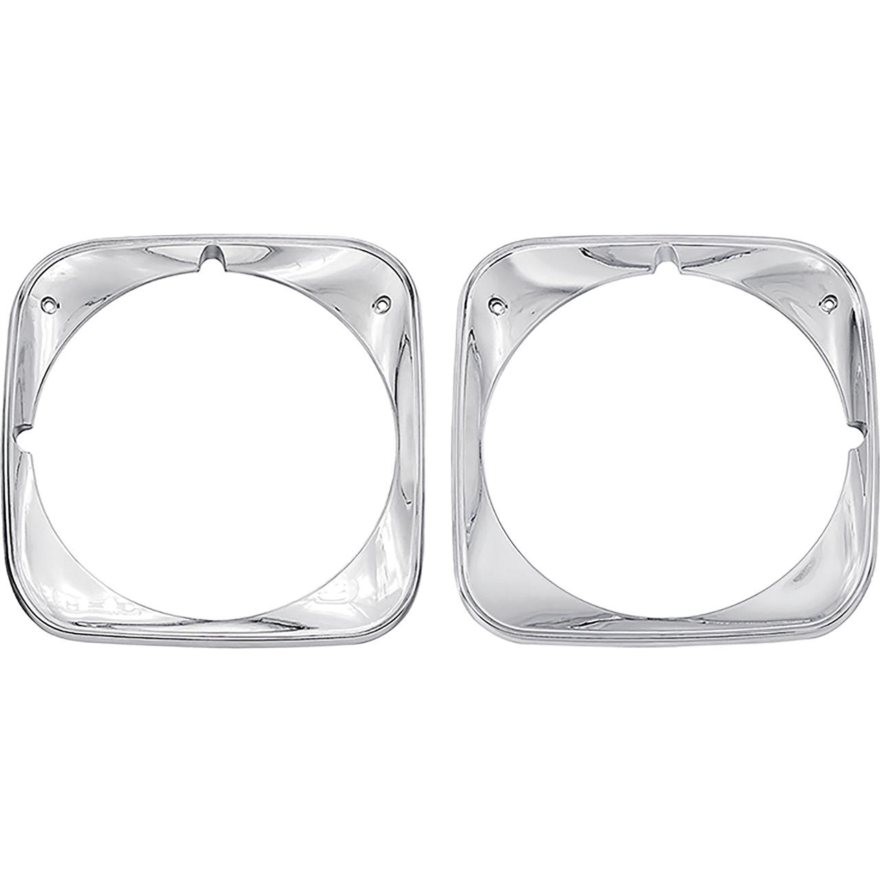 1971 Chevelle Malibu El Camino Headlamp Bezels Chrome LH and RH Replaces GM#'s 3982449, 3982450
