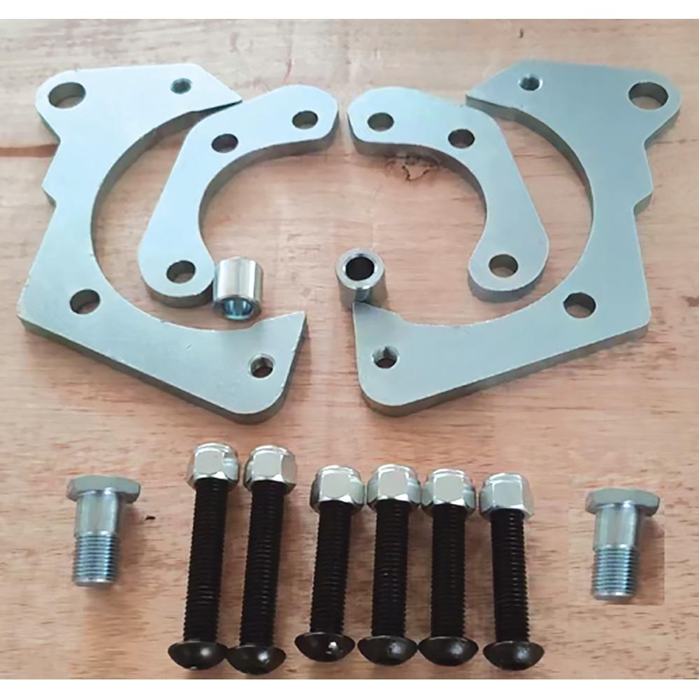 1965-68 Impala, Caprice, Bel Air, Biscayne Disc Brake Conversion Caliper Mounting Brackets Silver With Hardware
