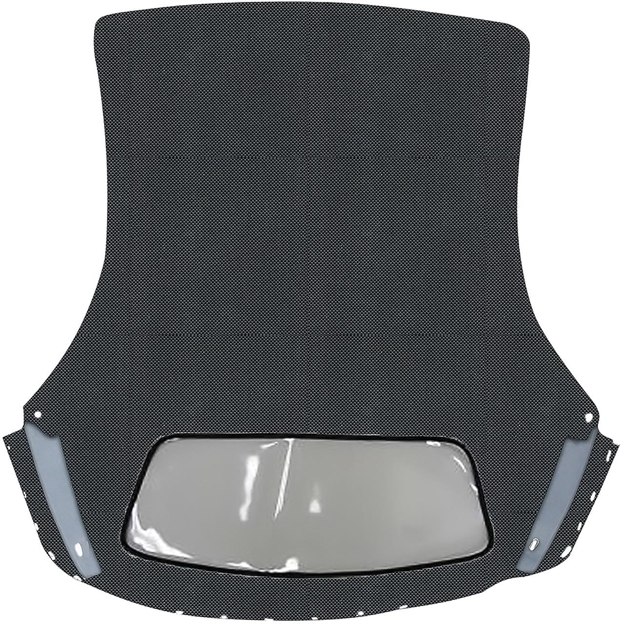 1963-67 Chevrolet C2 Corvette Convertible Top w/ Sewn-In Plastic Window Superior Pinpoint Vinyl Black/Black