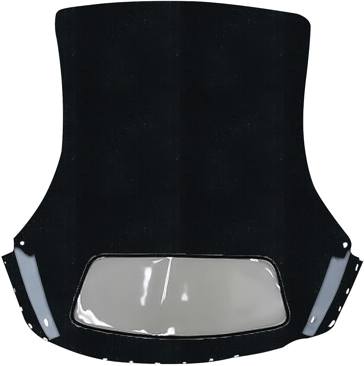 1963-67 Chevrolet C2 Corvette Convertible Top w/ Sewn-In Plastic Window Stayfast Canvas Cloth Black/Black