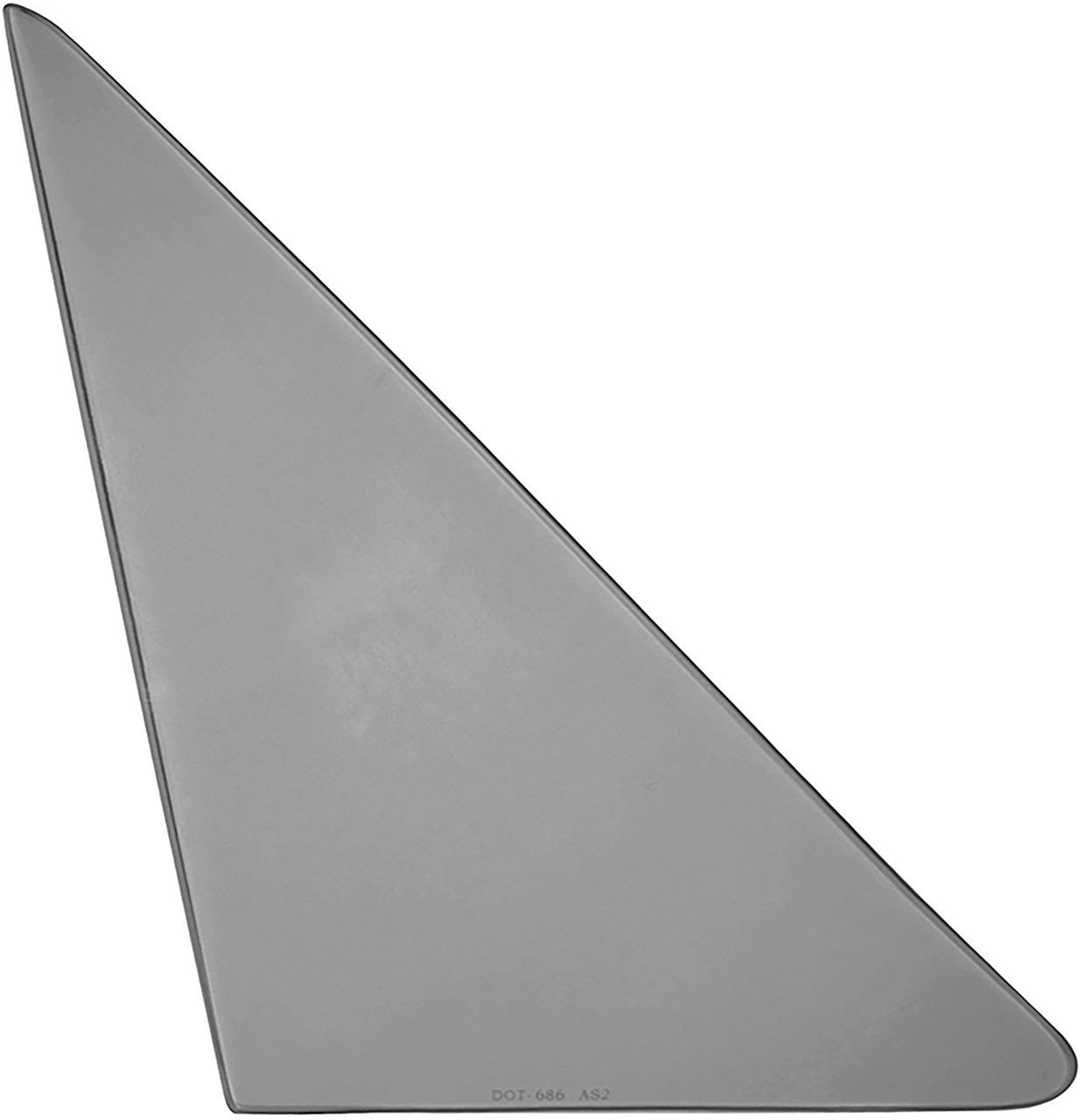 1966-67 Chevrolet Chevelle, Buick Special, Skylark, GS, Olds F85, Cutlass, Pontiac GTO, Tempest, LeMans 2 Door Hardtop or Convertible Vent Window Glass RH Smoke Gray Tint