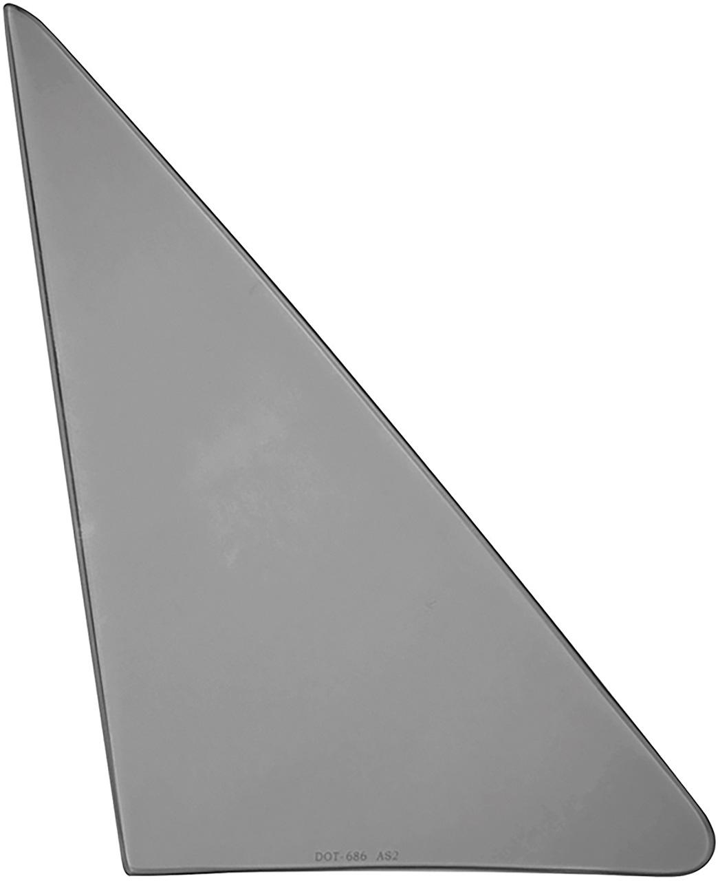 1968 Chevrolet Chevelle, Buick Special, Skylark, GS, Olds F85, Cutlass, Pontiac GTO, Tempest, LeMans 2 Door Hardtop or Convertible Vent Window Glass RH Smoke Gray Tint