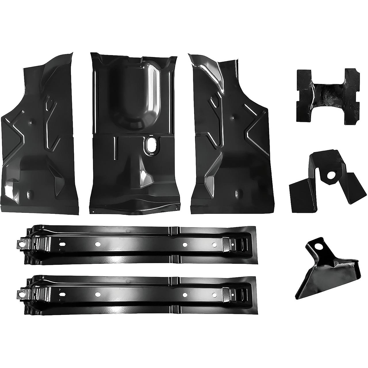 1973-77 Chevrolet Chevelle, Malibu, Oldsmobile Cutlass, Buick Regal Trunk Floor 8 Pc. w/Brackets & Gas Tank Braces